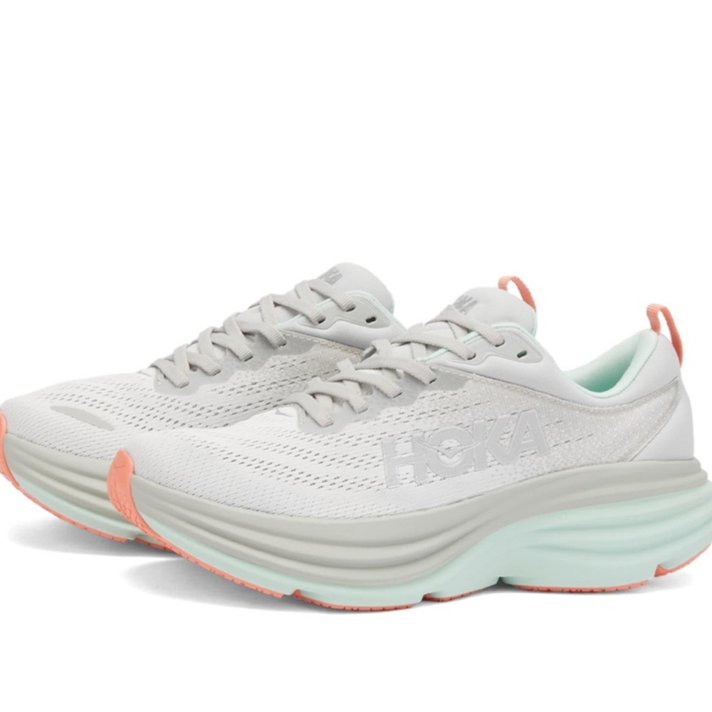 HOKA Women's Gray and Orange Running Shoes